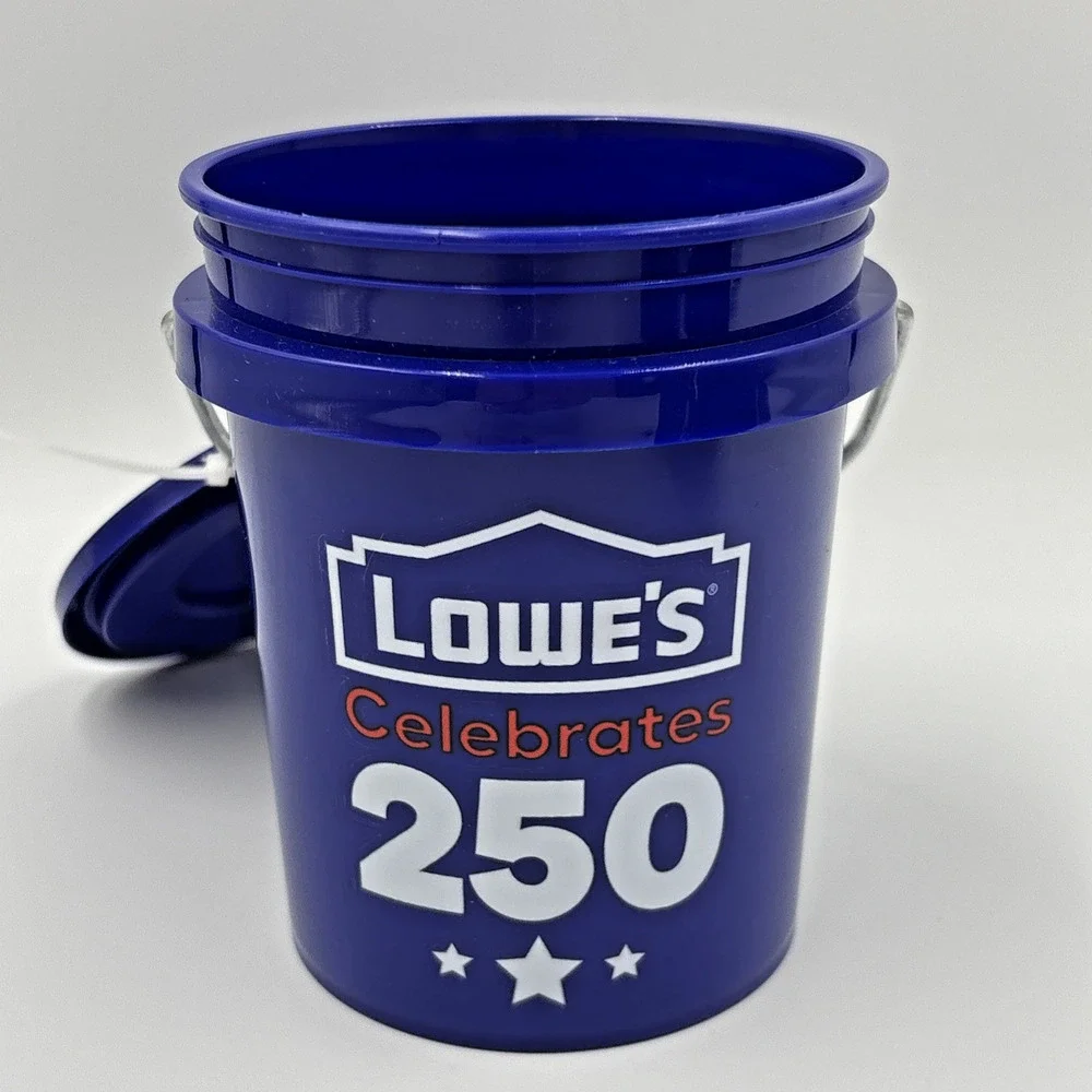 Lot Of 5 Lowe’s Celebrates 250 Mini Bucket With Lids, 4th July Celebrate America